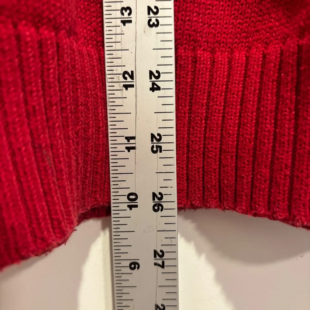 Polo Ralph Lauren Red Quarter Zip‎ Cotton Sweater Mens Large Pony Logo Mock Neck